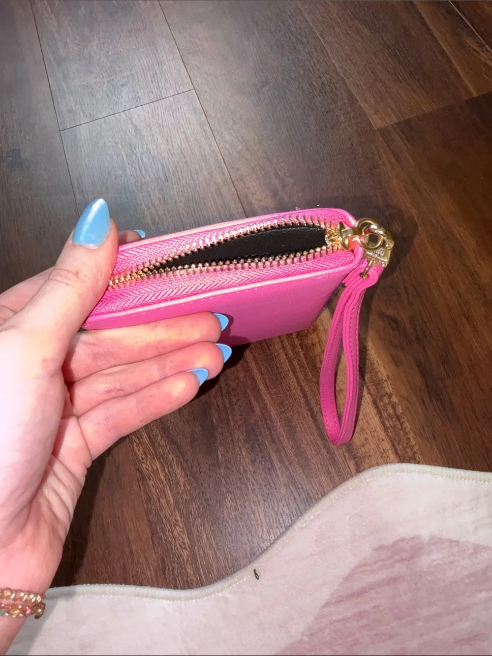 Steve Madden Pink Wristlet Wallet with Gold Accent